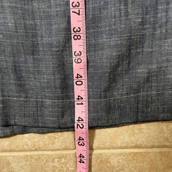 Alex Marie Blue Chambray Linen Blend Belted Dress Size 16 New - Picture 9 of 11